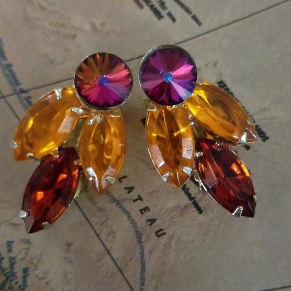 Vintage Sunburst Brooch & Earrings Set - Picture 6 of 6